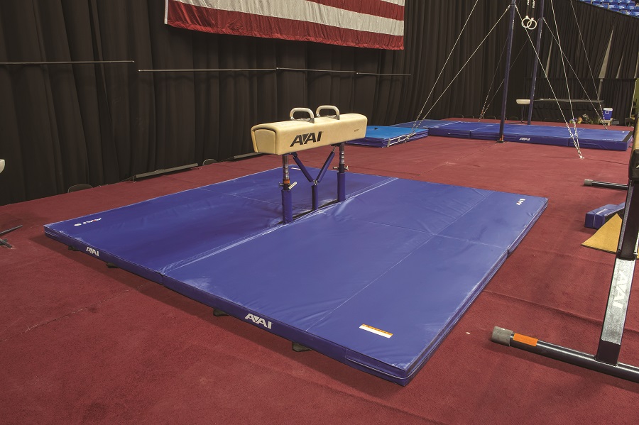 FIG Competition Pommel Horse Landing Mat Configuration American
