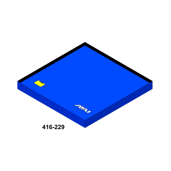 Blue 4’x4’ 12cm Balance Beam Mat on Transparent Background